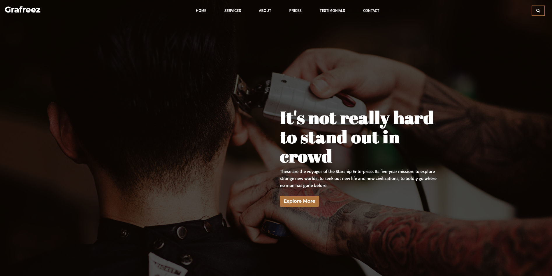 Barber Template 2 – Website Vorschau