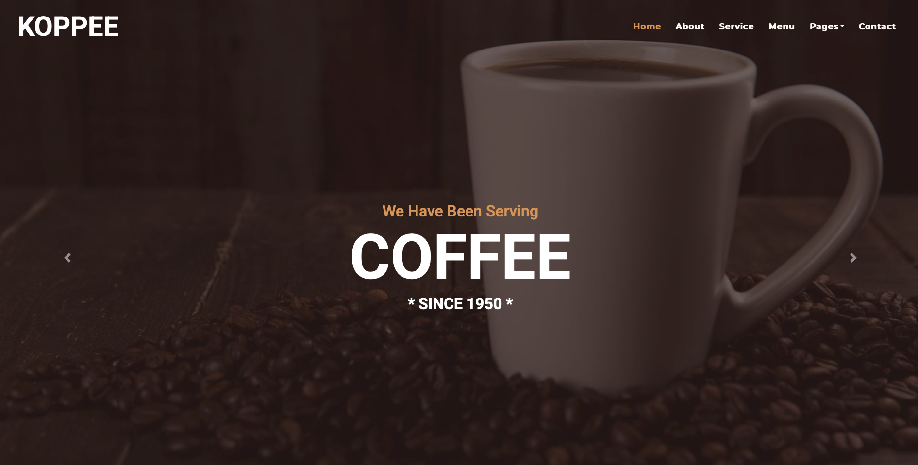 Kaffee Template 1 – Website Vorschau