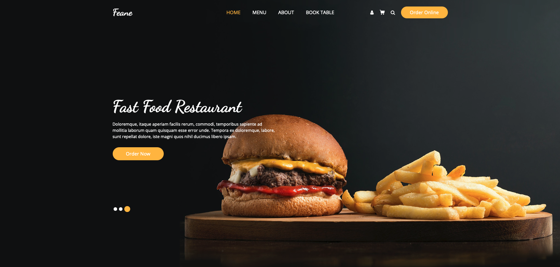 Fast-Food Restaurant Template – Website Vorschau